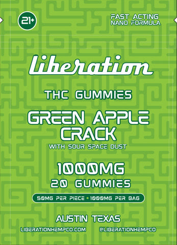 Image of Green Apple Crack With Space Sour Dust- THC Gummies