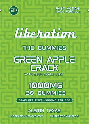 Green Apple Crack With Space Sour Dust- THC Gummies