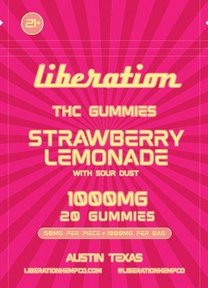 Strawberry Lemonade With Space Sour Dust- THC Gummies